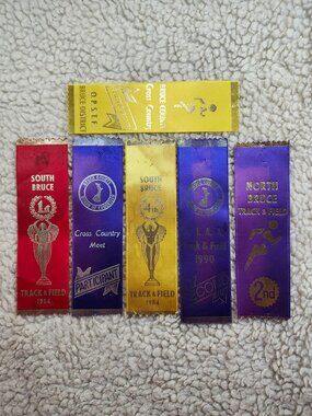 Bruce County Track Field Ribbons South North Participant 1984 1990 Vintage